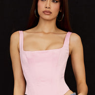WW | Fairy Pink Satin Longline Korsett