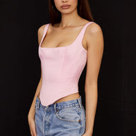 WW | Fairy Pink Satin Longline Korsett