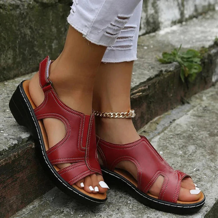 W&W Mode | Orthopädische Ledersandalen mit Keilabsatz 2024 – Stilvolle Bequemlichkeit für jeden Anlass