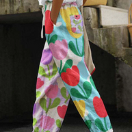 WW | Casual Unique Printed Button Pocket Pants