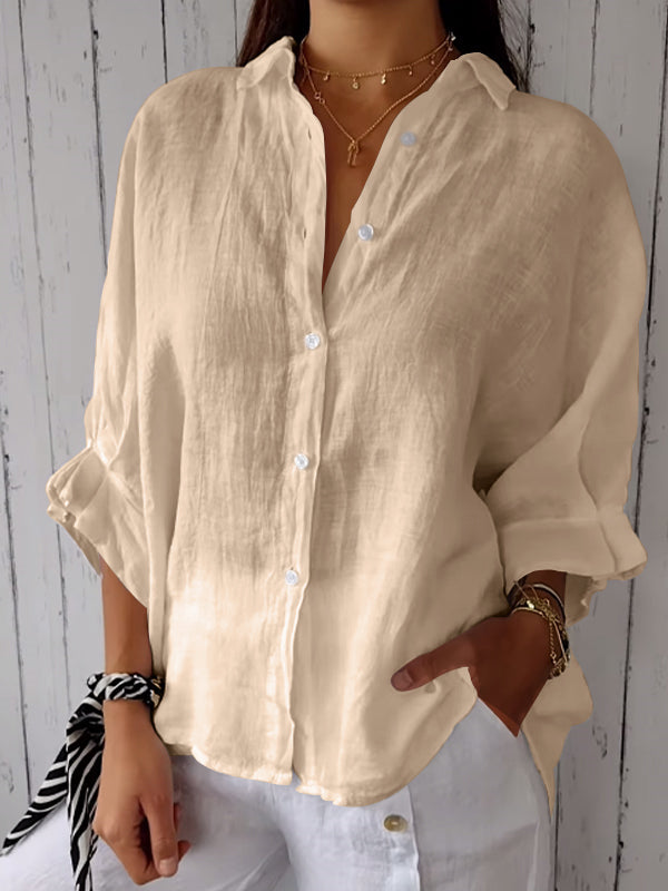 WW | Relaxed Fit Baumwolle Leinen Sommer Shirt