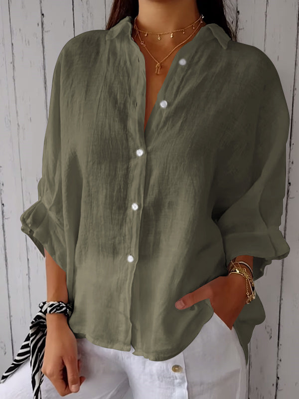 WW | Relaxed Fit Baumwolle Leinen Sommer Shirt