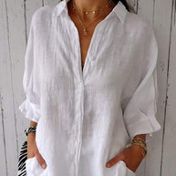 WW | Relaxed Fit Baumwolle Leinen Sommer Shirt