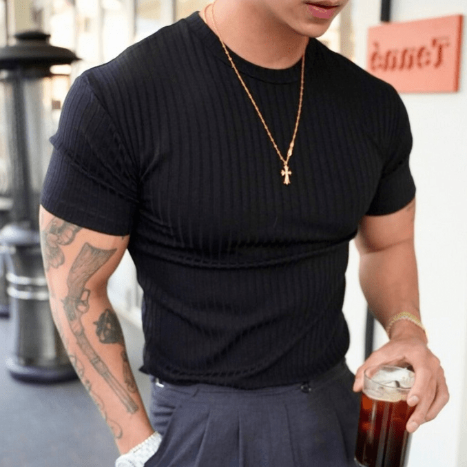 W&W Mode | T-Shirt Herren Flex Fit Baumwoll T-Shirt Für Lässige Outfits & Sportlich