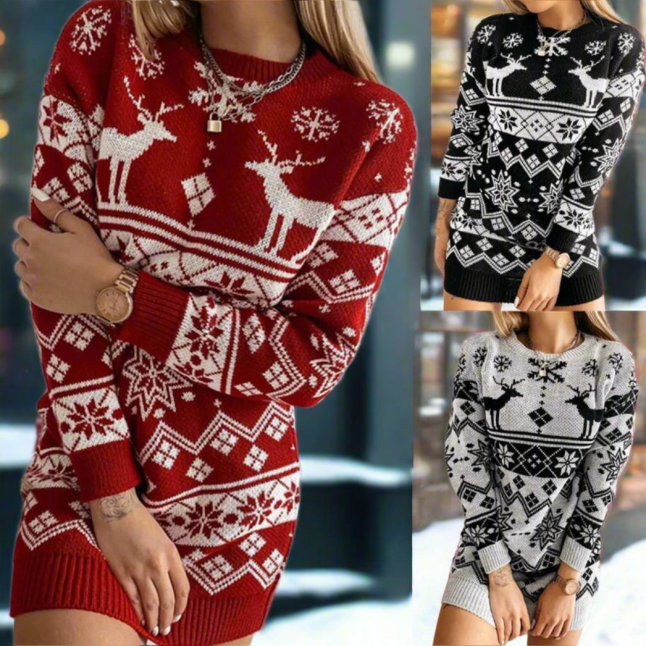 WW | Modisches Strickkleid Mit Print