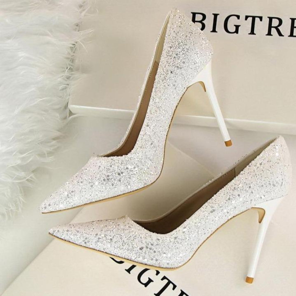 WW | Rhinestone High Heels Spitz Pumps Übergrößen