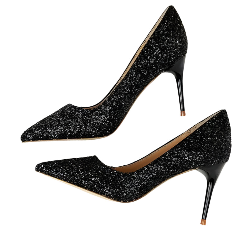 WW | Rhinestone High Heels Spitz Pumps Übergrößen