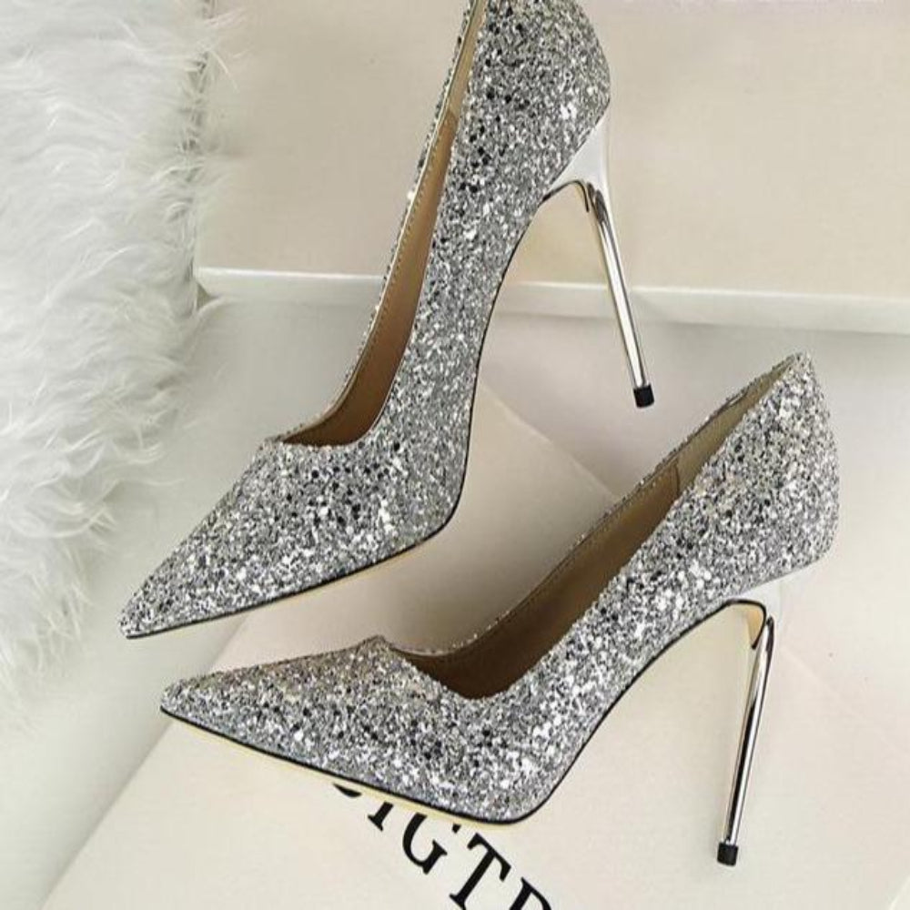 WW | Rhinestone High Heels Spitz Pumps Übergrößen