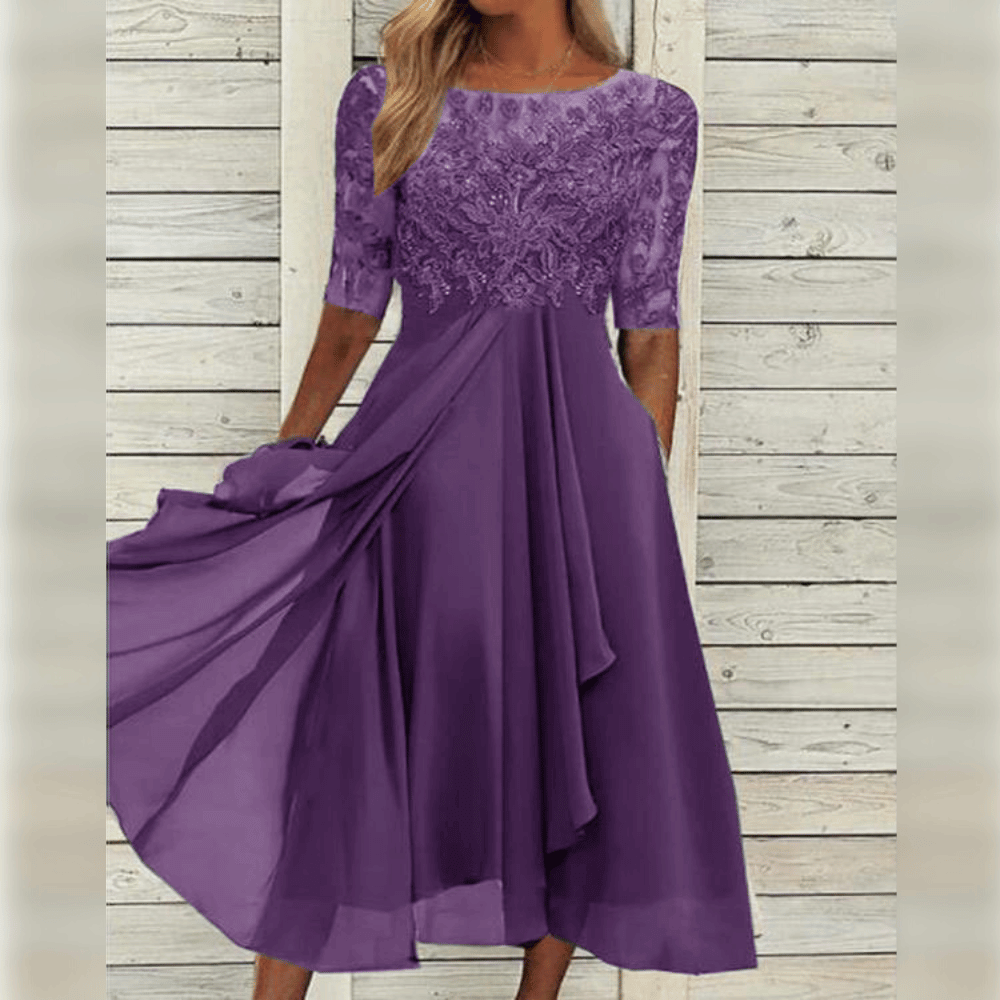 WW | Elegante Und Bequeme Damen Midi Kleid