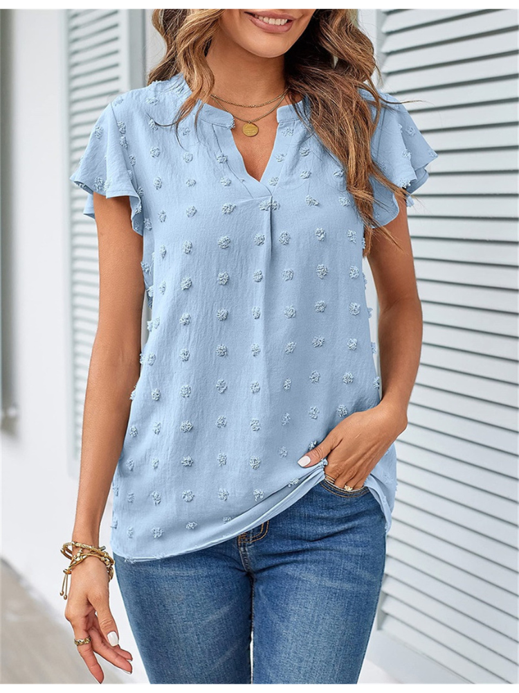 WW | Weiße Bluse mit Punkten für Damen - Stilvolle und elegante Bluse