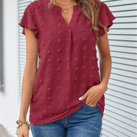 Bluse mit Patchwork und Rüschen