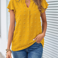 Bluse mit Patchwork und Rüschen