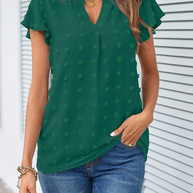 Bluse mit Patchwork und Rüschen