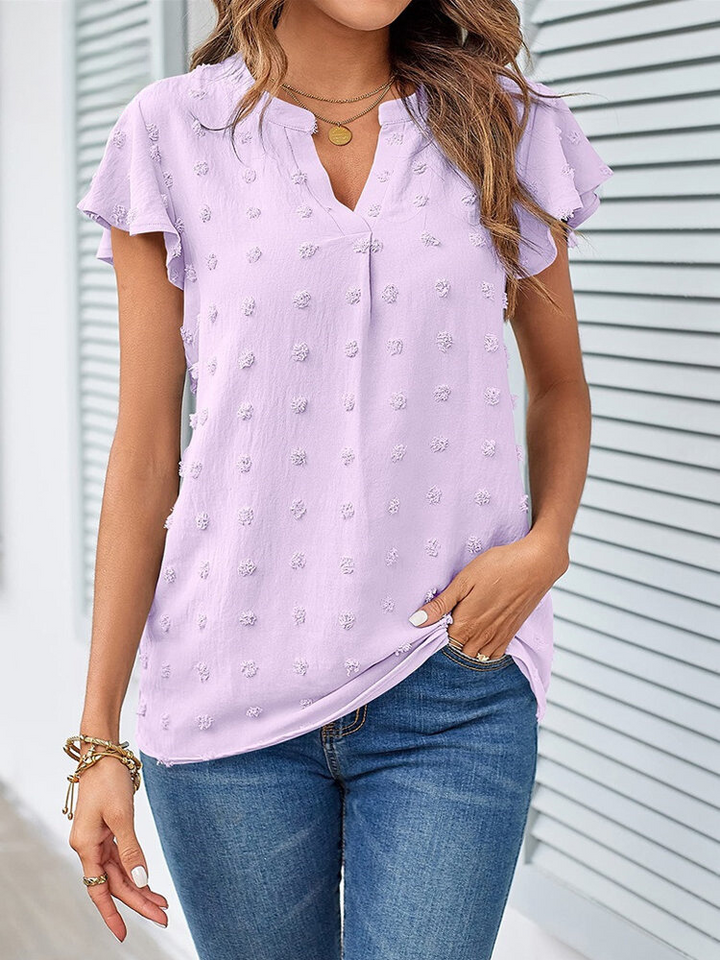 Bluse mit Patchwork und Rüschen