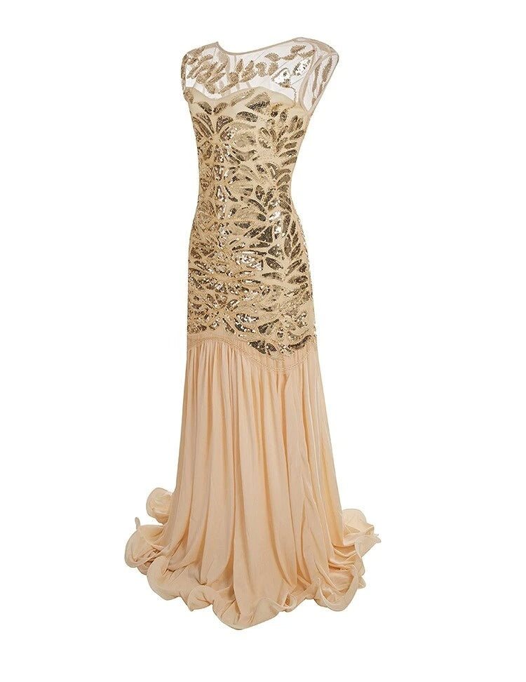 WW | Gatsby Kleid 20Er Jahre Beige
