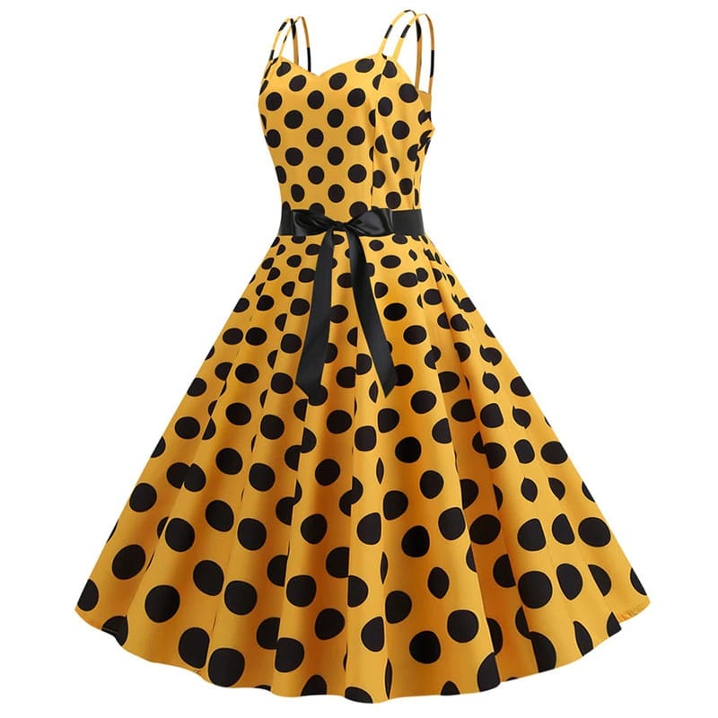 WW | Vintage Kleid Rockabilly Gelb Punkt