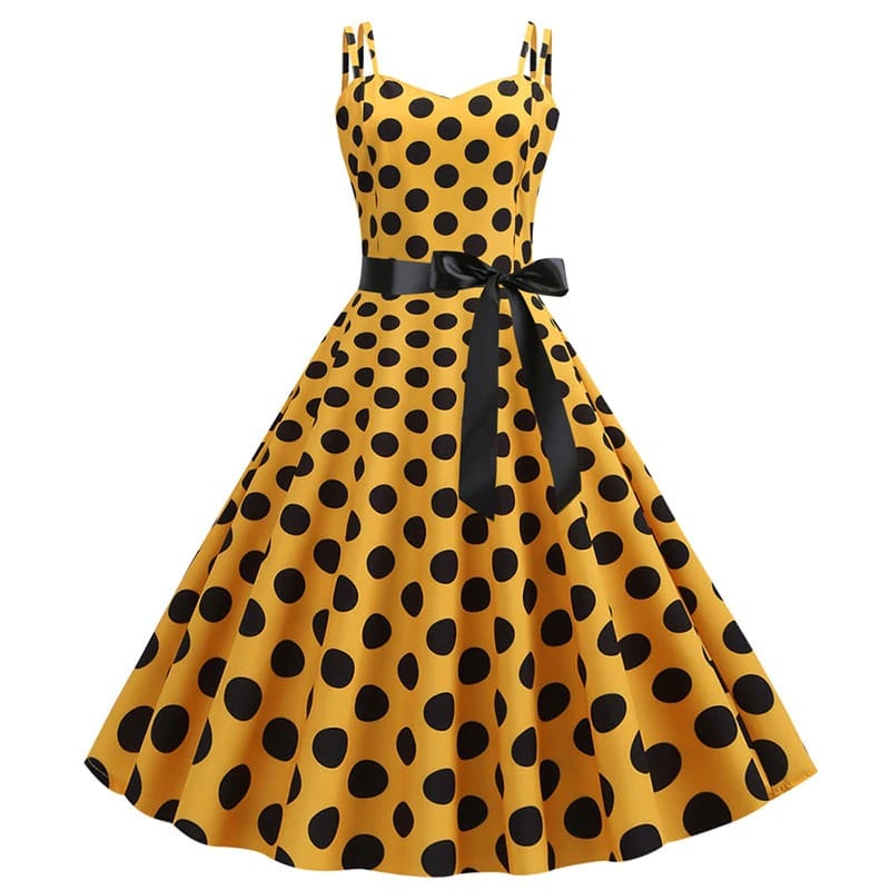 WW | Vintage Kleid Rockabilly Gelb Punkt
