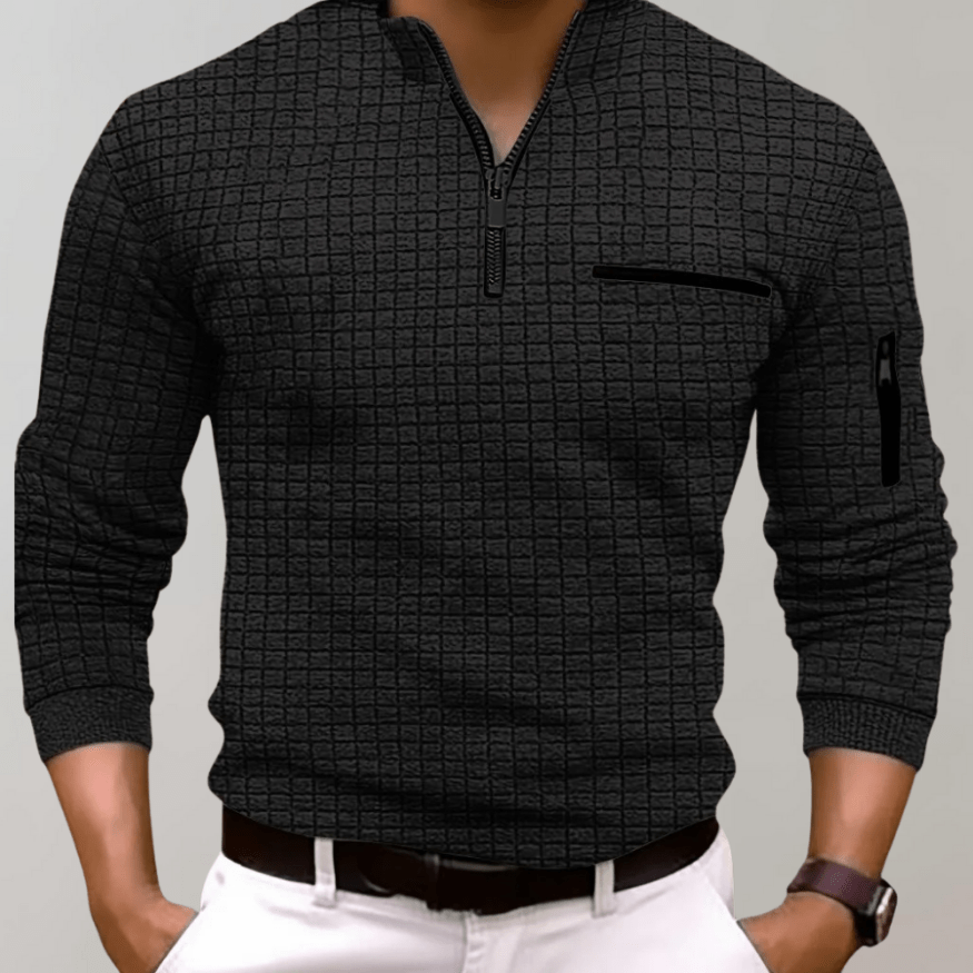 WW | Herren Pullover Polo Shirt Mit Langen Ärmeln Lässiges Design & Komfortabel