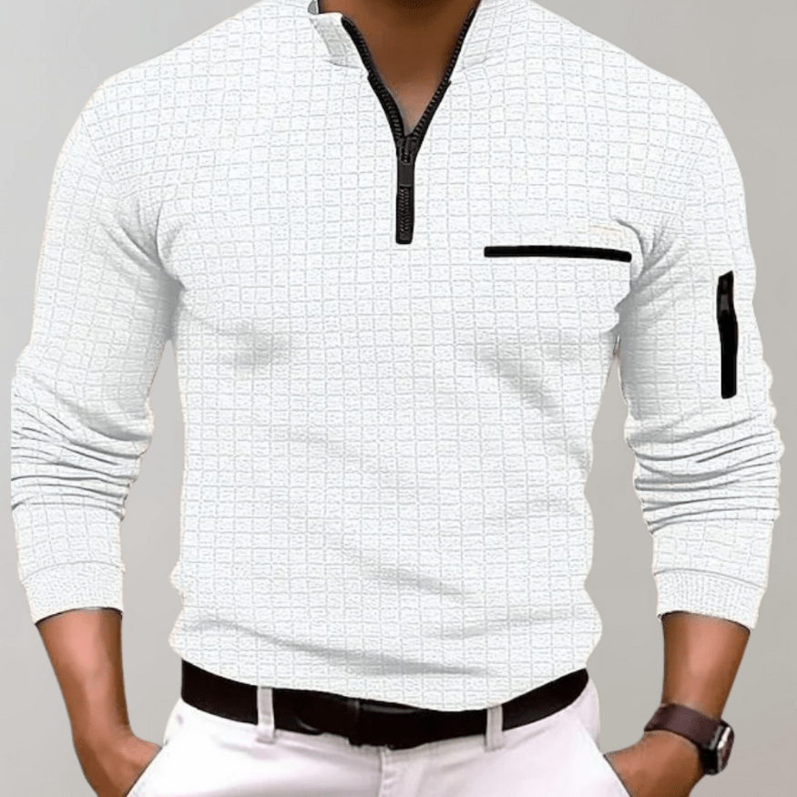 WW | Herren Pullover Polo Shirt Mit Langen Ärmeln Lässiges Design & Komfortabel