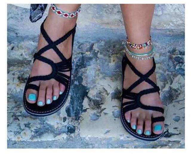 WW | Seil Knoten Fußflachsandalen