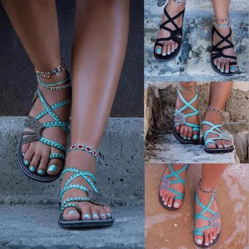 WW | Seil Knoten Fußflachsandalen
