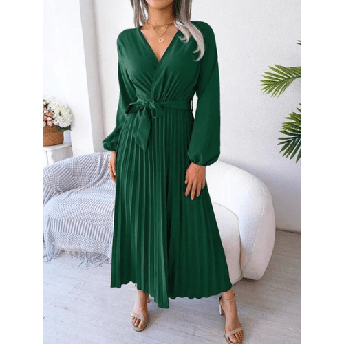 WW | Kleid Damen Plisse Maxi Kleid Elegant & Bequem Lässig Outfit