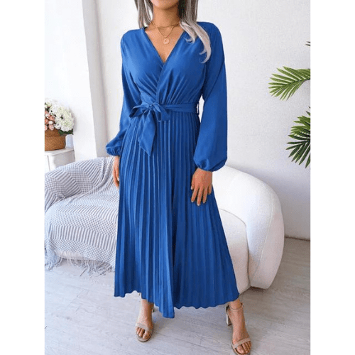 WW | Kleid Damen Plisse Maxi Kleid Elegant & Bequem Lässig Outfit