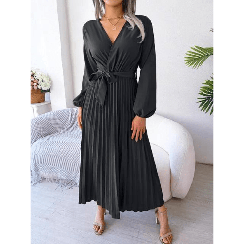WW | Kleid Damen Plisse Maxi Kleid Elegant & Bequem Lässig Outfit