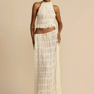 Rückenfreies Plissee-Set