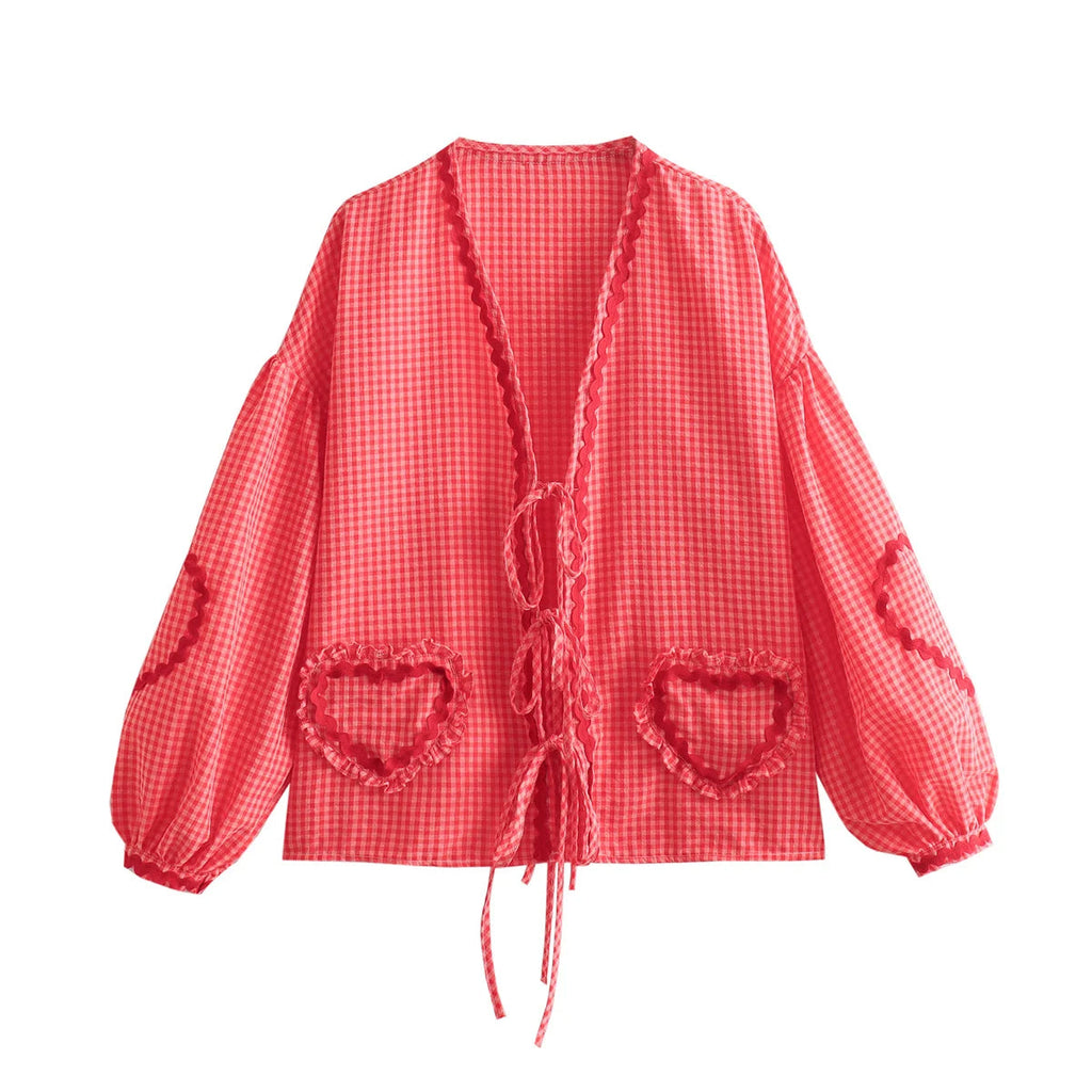 WW | Bluse mit Herz-Taschen