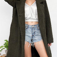 WW | 70er Jahre Welt Wolle Mischung Mantel Khaki