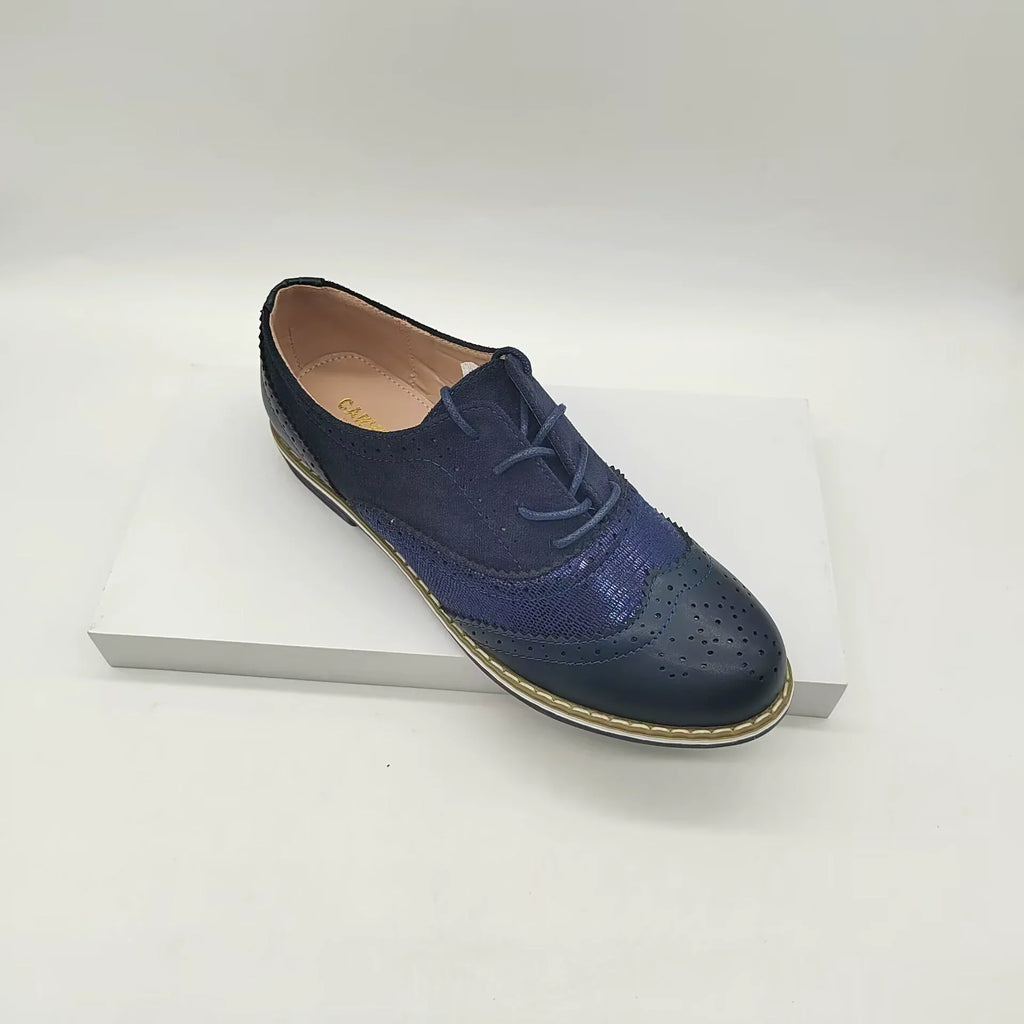 WW | Brogues Schuhe Echtes Leder Klassische Schnürung Elegantes Perforiertes Design