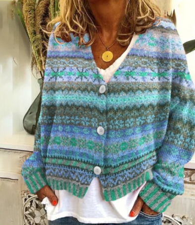 WW | Bunter Langärmeliger Pullover