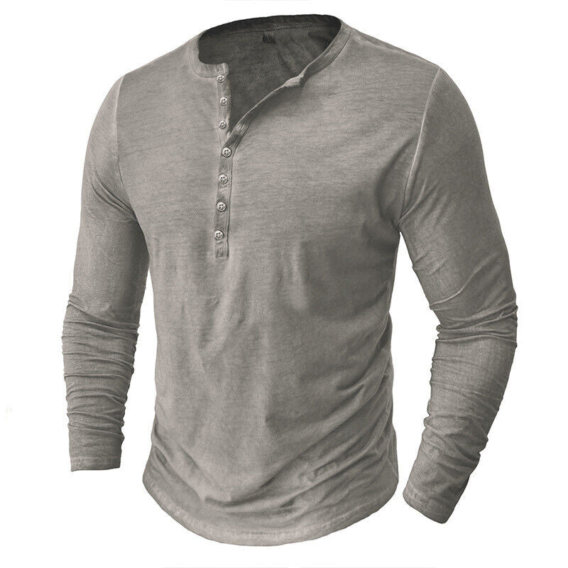 WW | Henley Shirt Für Herren Mit Langen Ärmeln