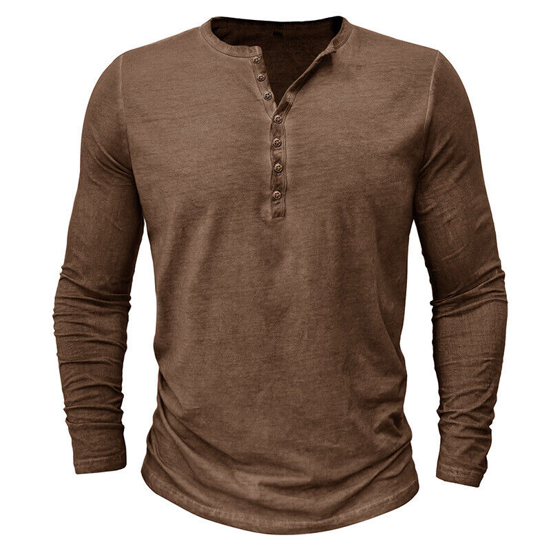 WW | Henley Shirt Für Herren Mit Langen Ärmeln