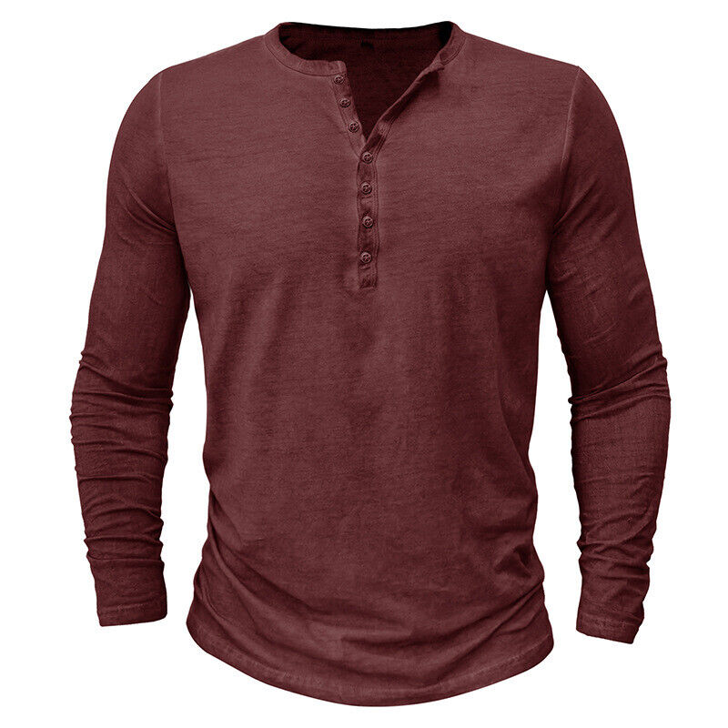 WW | Henley Shirt Für Herren Mit Langen Ärmeln