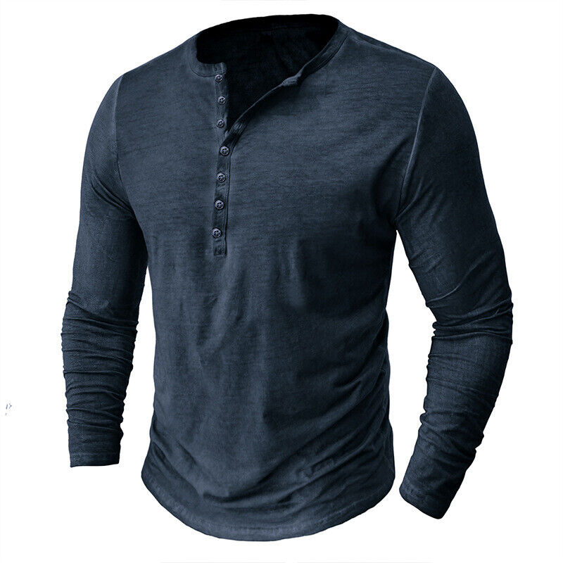 WW | Henley Shirt Für Herren Mit Langen Ärmeln
