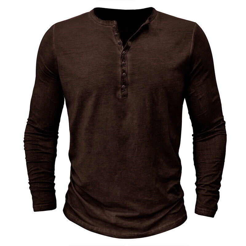 WW | Henley Shirt Für Herren Mit Langen Ärmeln