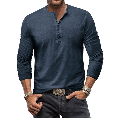 WW | Henley Shirt Für Herren Mit Langen Ärmeln
