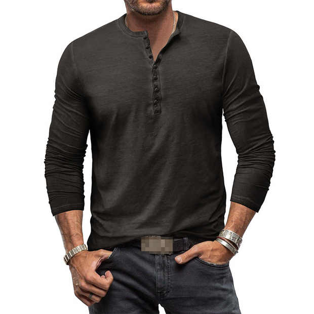 WW | Henley Shirt Für Herren Mit Langen Ärmeln