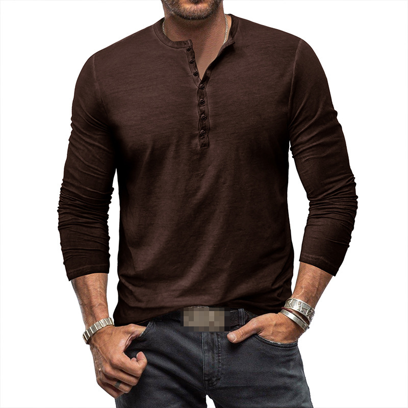 WW | Henley Shirt Für Herren Mit Langen Ärmeln