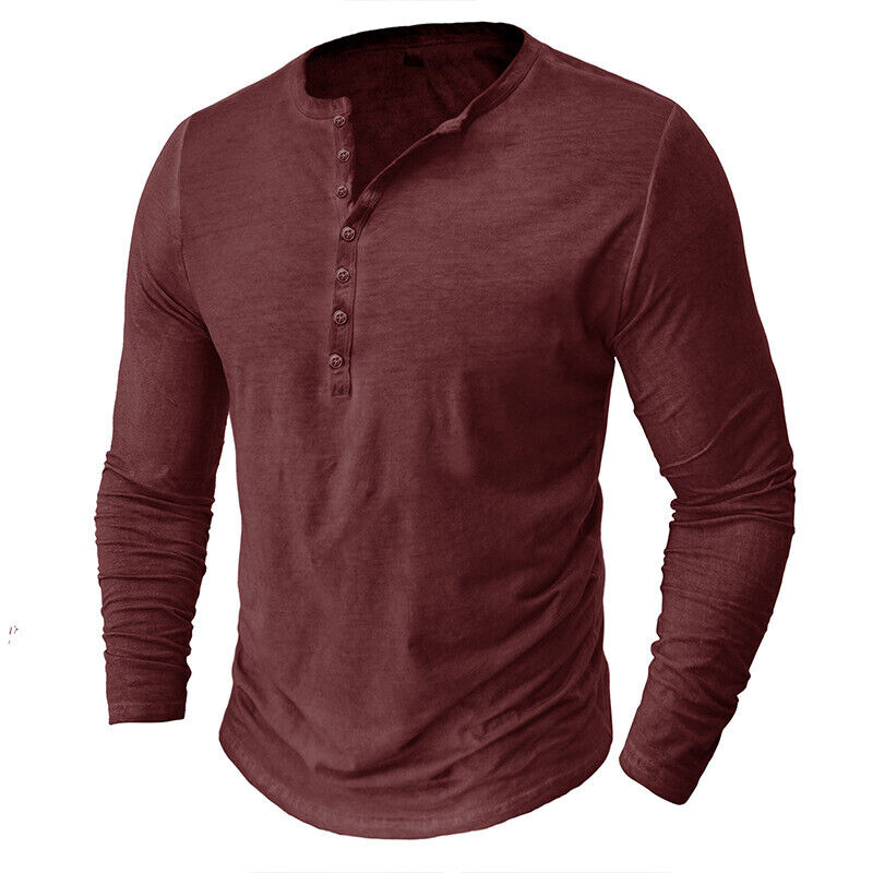 WW | Henley Shirt Für Herren Mit Langen Ärmeln