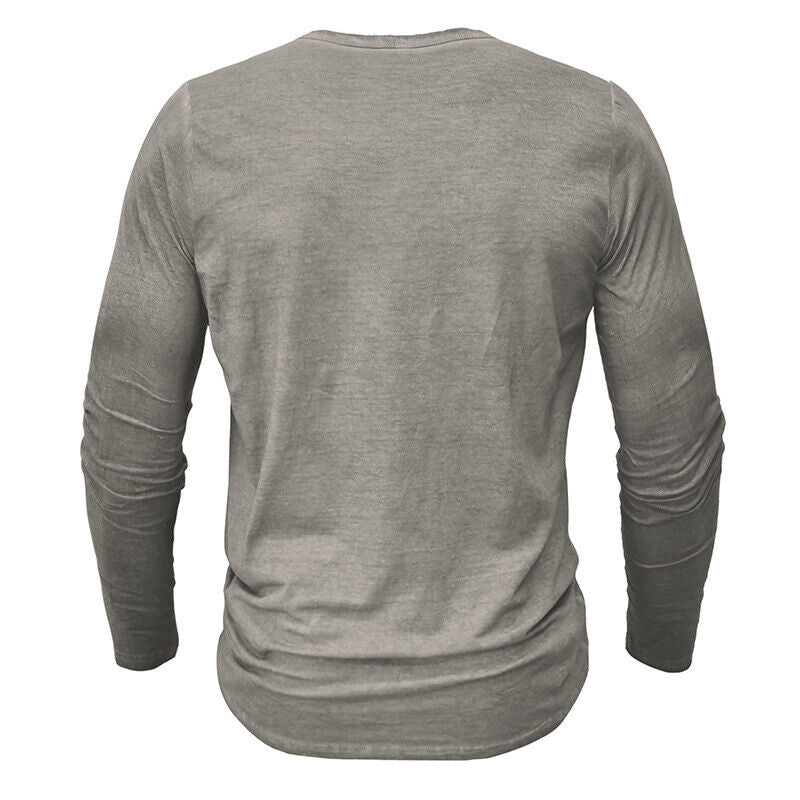 WW | Henley Shirt Für Herren Mit Langen Ärmeln