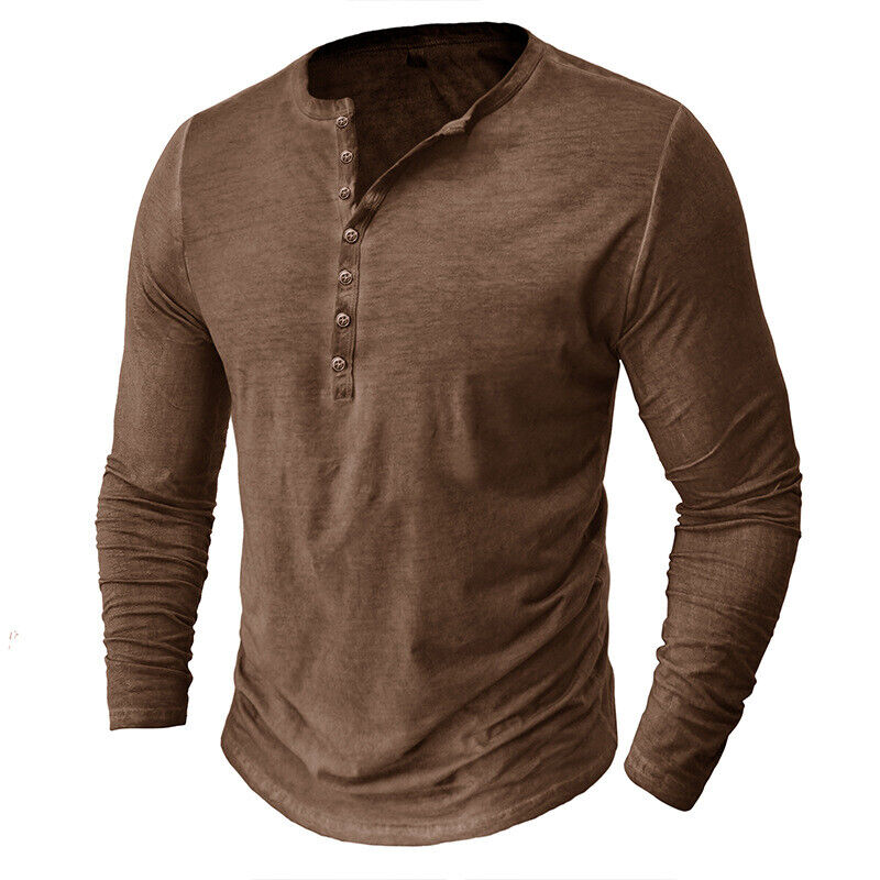 WW | Henley Shirt Für Herren Mit Langen Ärmeln