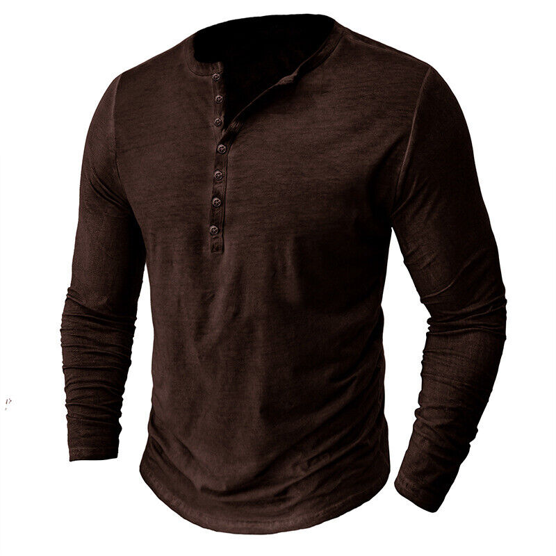 WW | Henley Shirt Für Herren Mit Langen Ärmeln
