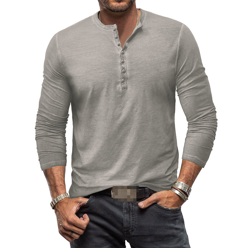 WW | Henley Shirt Für Herren Mit Langen Ärmeln