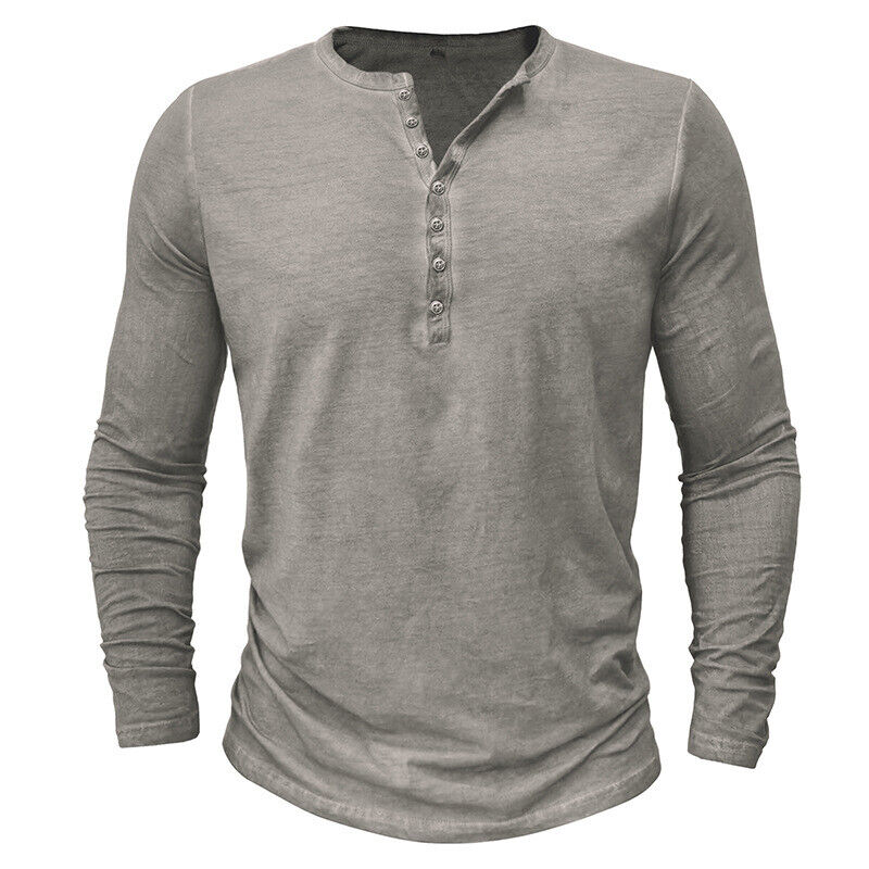 WW | Henley Shirt Für Herren Mit Langen Ärmeln