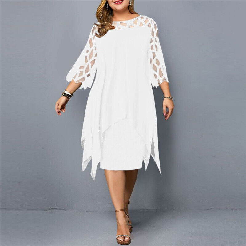 W&W Mode | Elegantes Plus Size Midi Kleid Für Frauen