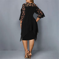 WW | Elegantes Plus Size Midi Kleid Für Frauen