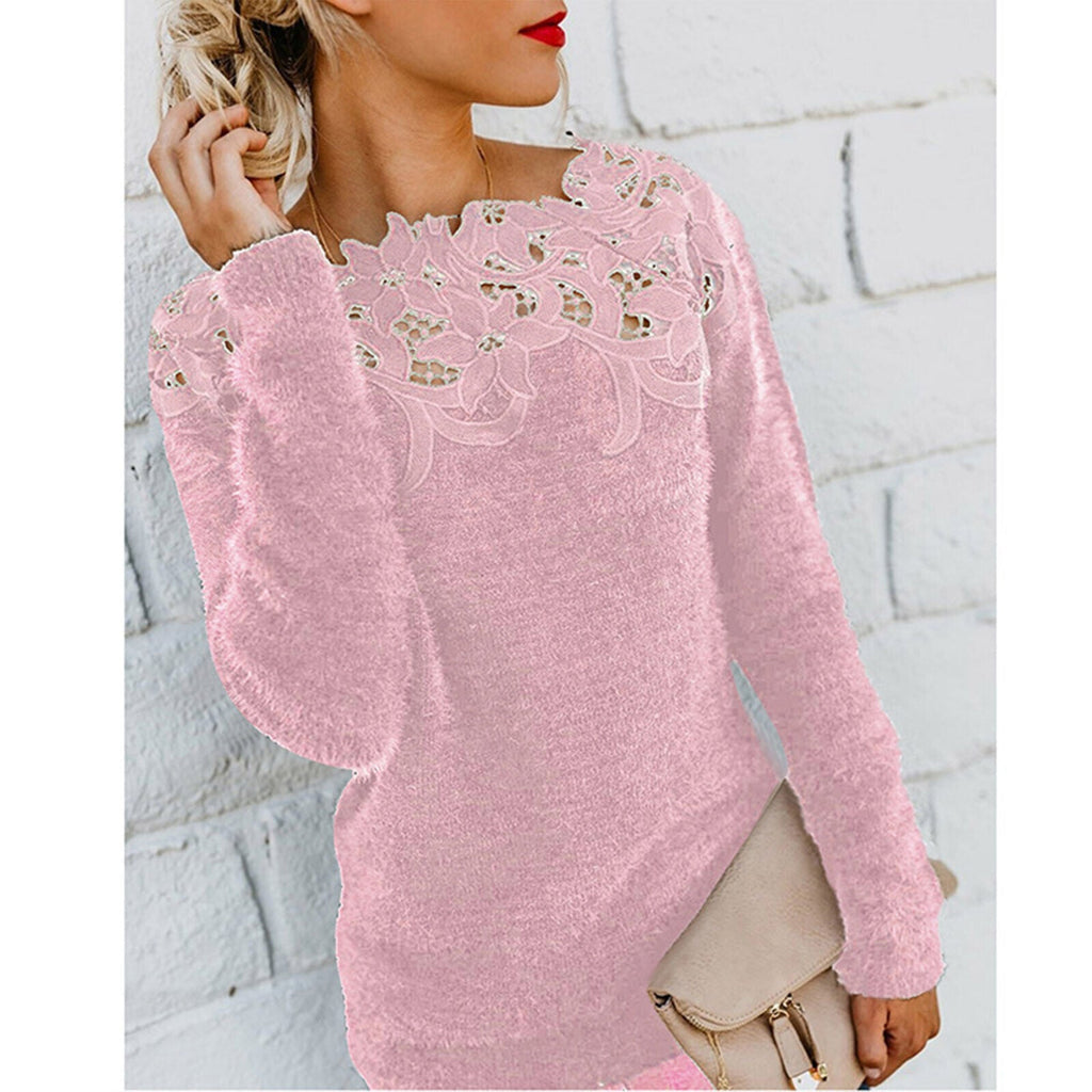 WW | Pullover mit Spitzenrand für Damen